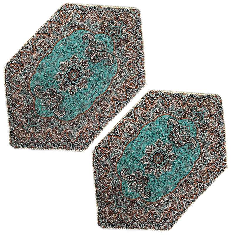 رومیزی ترمه طرح نسترن کد SBZBI2-2 بسته 2 عددی