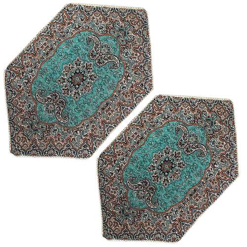 رومیزی ترمه طرح نسترن کد SBZBI2-2 بسته 2 عددی