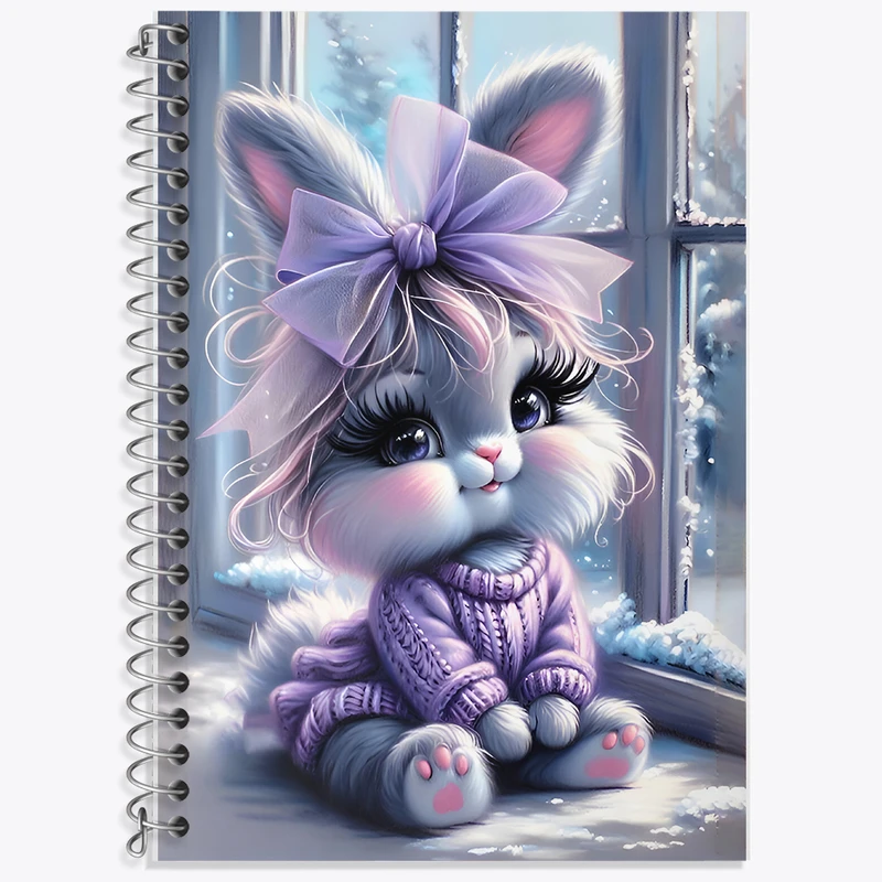 دفتر زبان 50 برگ خندالو مدل سه خط طرح خرگوش کیوت کد F7120