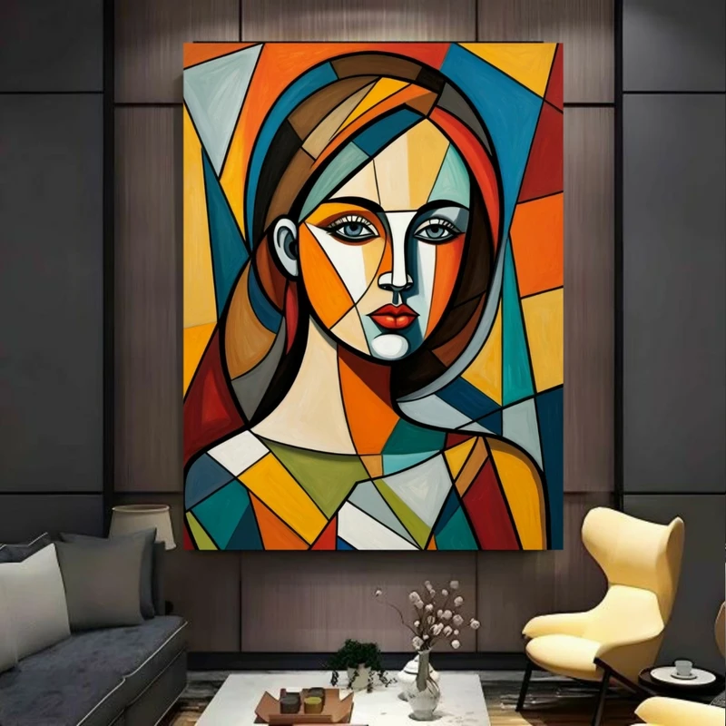 پوستر پارچه ای طرح نقاشی مدل هندسی کد BK24059