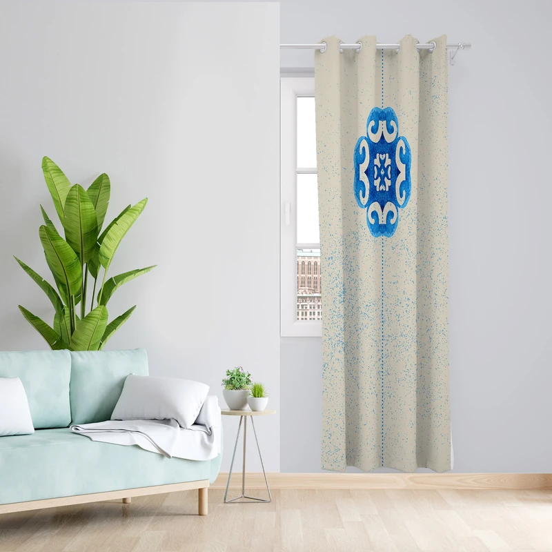 پرده طرح ترنج مدل مخمل پانچی کد 1861 z سایز 140x200 سانتی متر