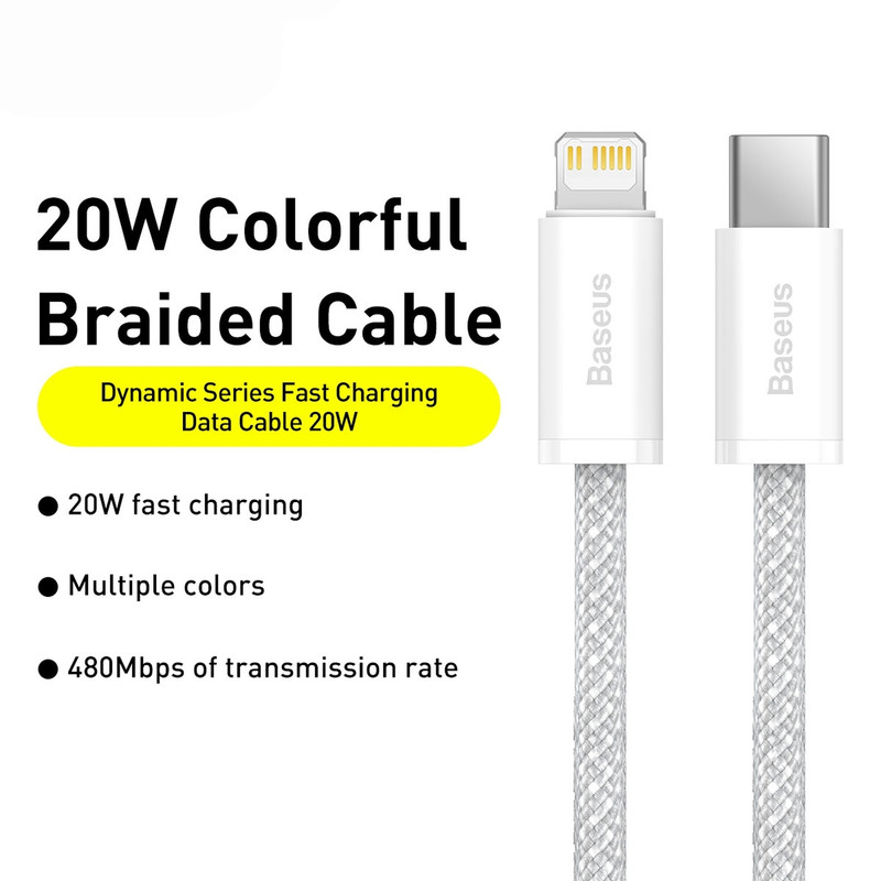 کابل تبدیل USB-C به لایتنینگ باسئوس مدل CALD000002 طول 1 متر