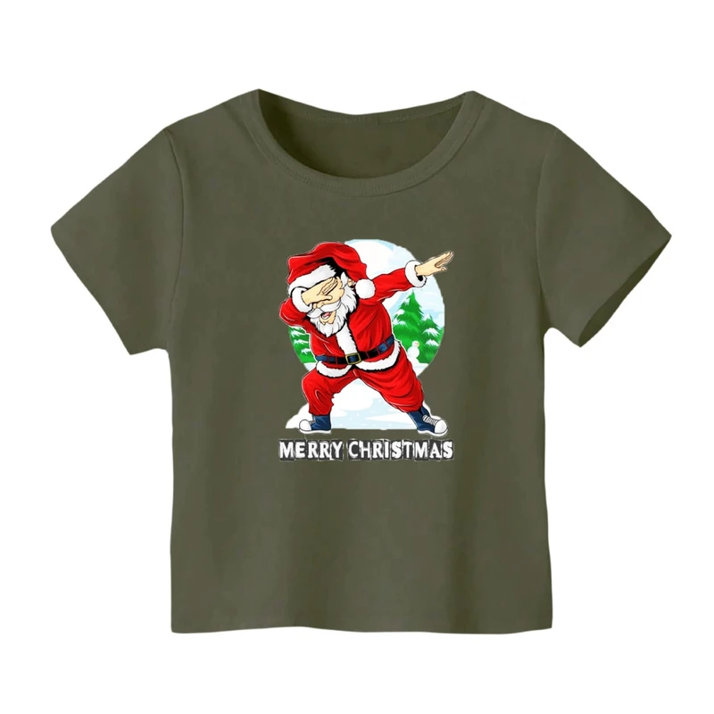 تی شرت آستین کوتاه بچگانه مدل بابانوئل کریسمس کد 13