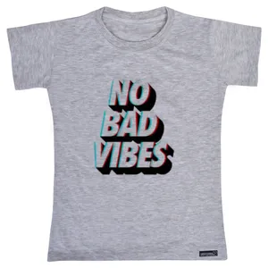تی شرت آستین کوتاه دخترانه 27 مدل No Bad Vibes کد MH791