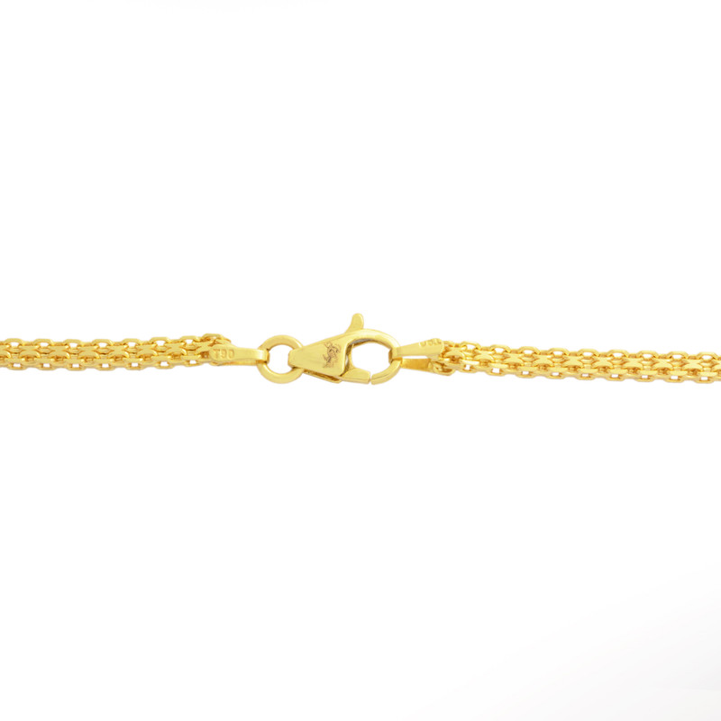 زنجیر طلا 18 عیار زنانه طلای مستجابی مدل بیزمارک چهار گوش کد Z45