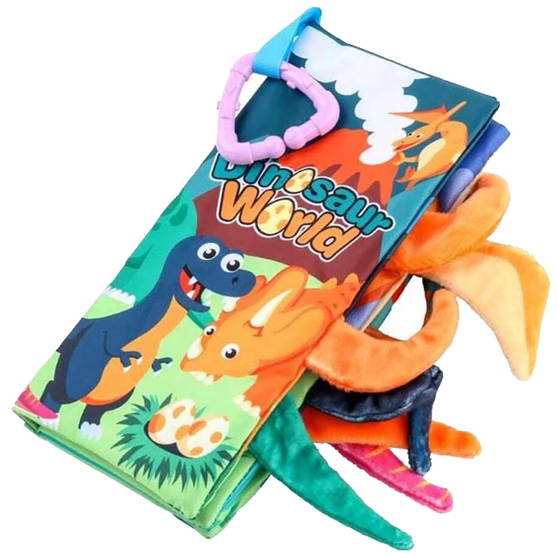 بازی آموزشی سمید مدل کتاب پارچه ای دست ورزی دم دار طرح دنیای دایناسورها