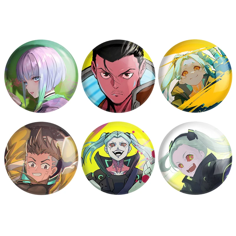 مگنت خندالو طرح انیمه سایبر پانک Cyberpunk کد 1372A مجموعه 6 عددی