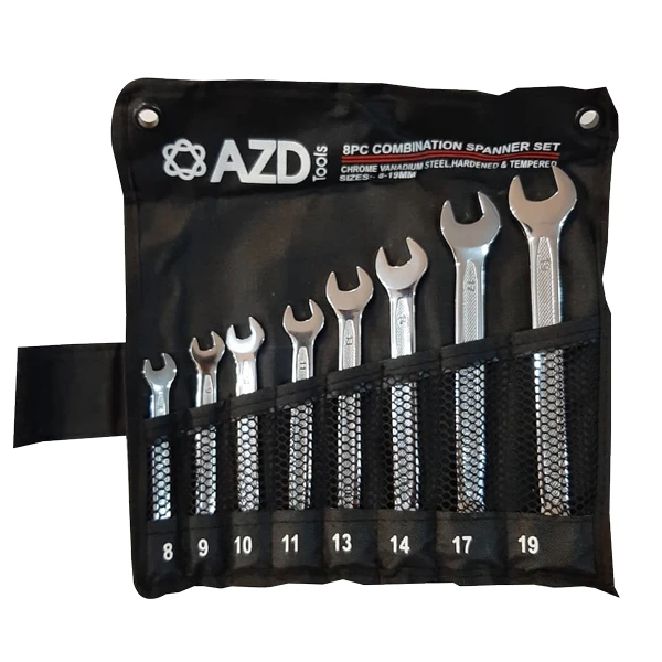 مجموعه 8 عددی آچار یکسر تخت یکسر رینگی مدل AZD