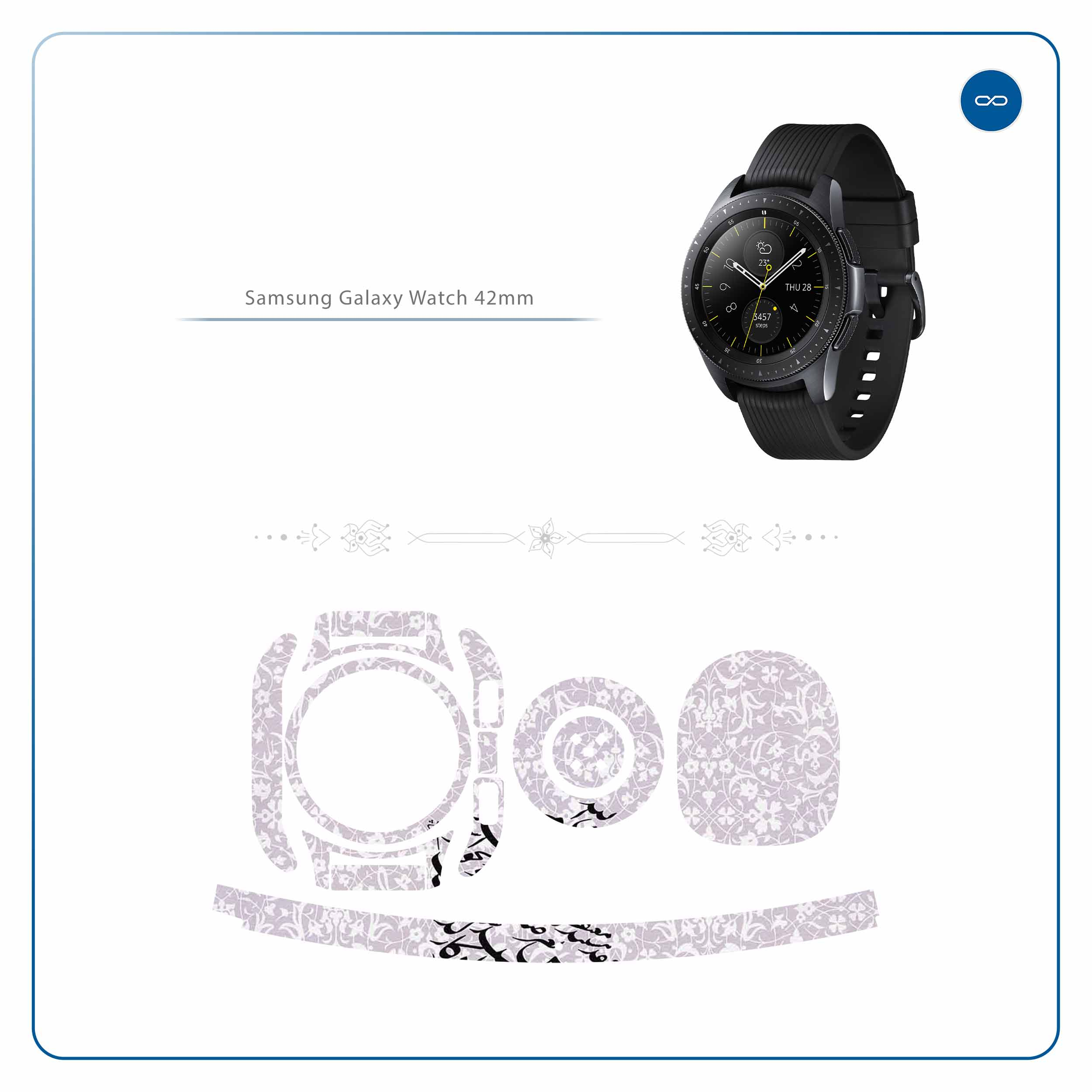 برچسب ماهوت طرح Nastaliq-1 مناسب برای ساعت هوشمند سامسونگ Galaxy Watch 42mm