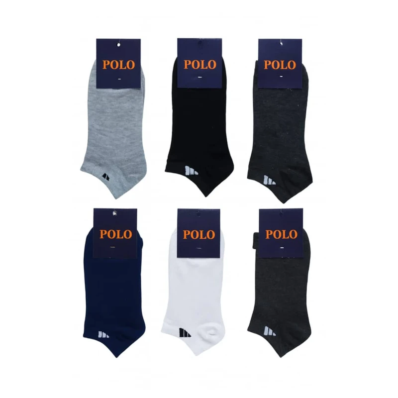 جوراب ساق کوتاه مدل مچی ساده نخ پنبه اعلاء SB-0410 بسته 6 عددی