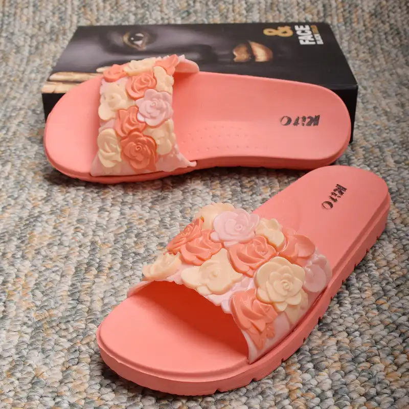 دمپایی زنانه کیتو مدل گلدار ORG.2438