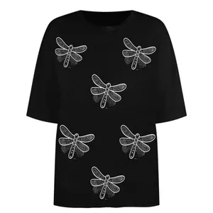 تی شرت لانگ آستین کوتاه زنانه مدل dragonfly