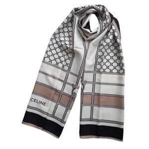 شال زنانه سلین مدل ابریشم توییل کمربندی کندویی