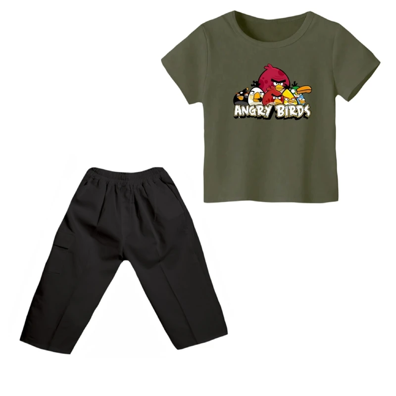 ست تی شرت و شلوارک پسرانه مدل انگری بردز کد ۳