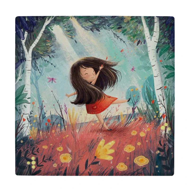 زیر لیوانی طرح دختر بچه در جنگل کد    4073101_2753