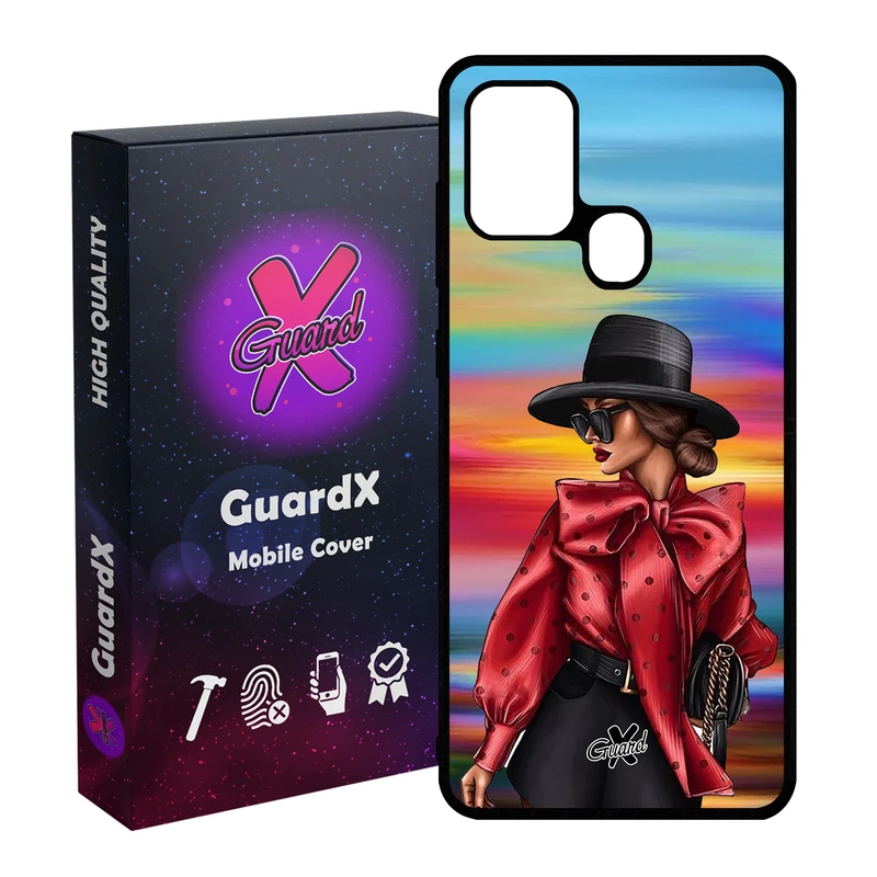کاور گارد ایکس طرح Girl مدل Glass10086 مناسب برای گوشی موبایل سامسونگ Galaxy A21s