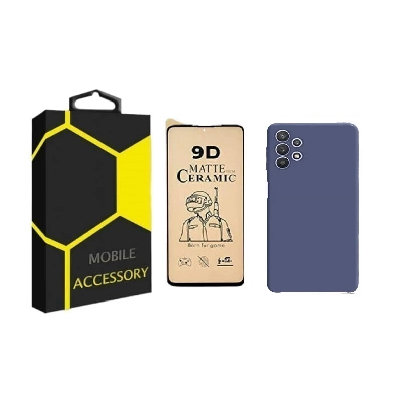 کاور مدل silicon مناسب برای گوشی موبایل سامسونگ Galaxy A73 5G به همراه محافظ صفحه نمایش