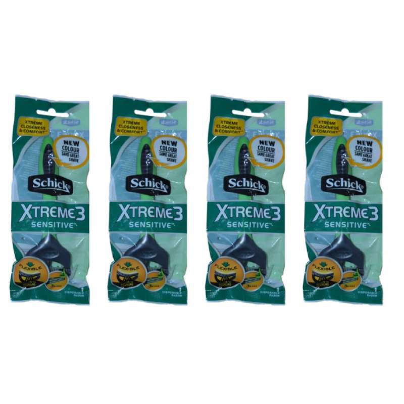 خود تراش شیک مدل Xtreme3 Sensitive مجموعه 4 عددی خود تراش شیک مدل Xtreme3 Sensitive مجموعه 4 عددی