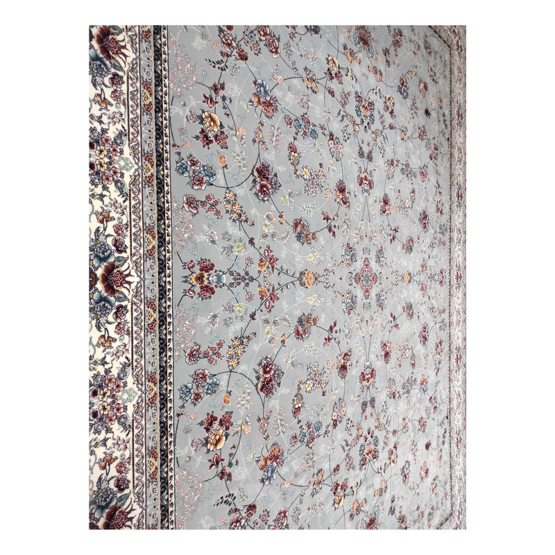 فرش ماشینی مشهد کد 722111 زمینه طوسی