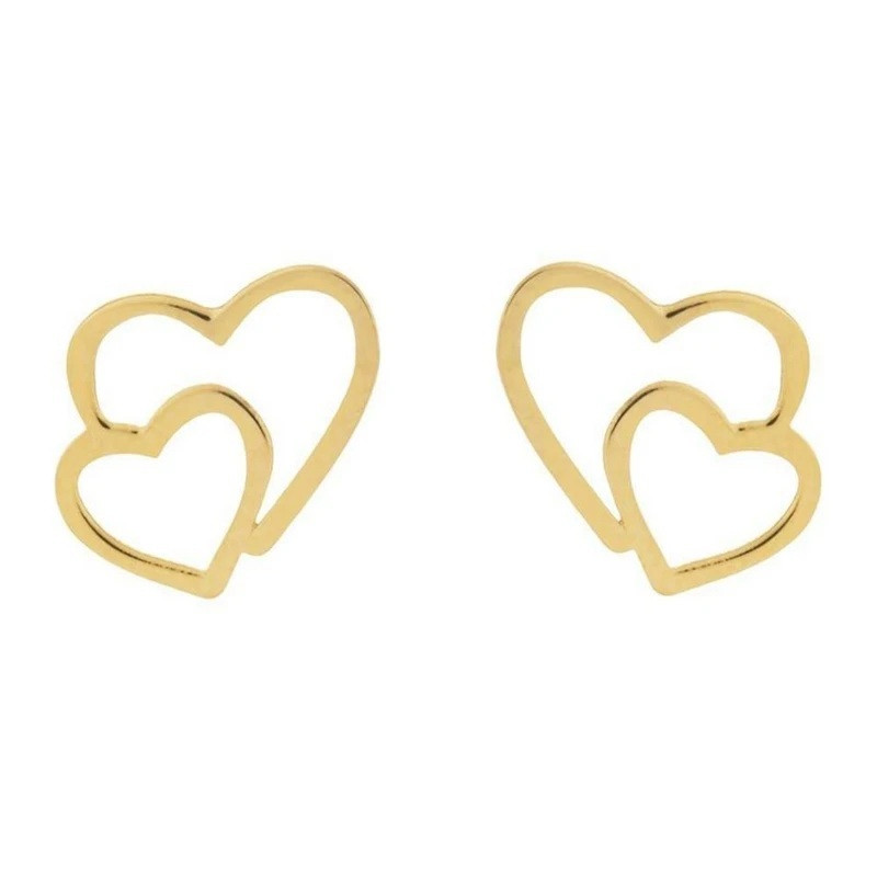 گوشواره میخی طلا 18 عیار زنانه وی وی گلد گالری مدل قلب کد 2020vgh