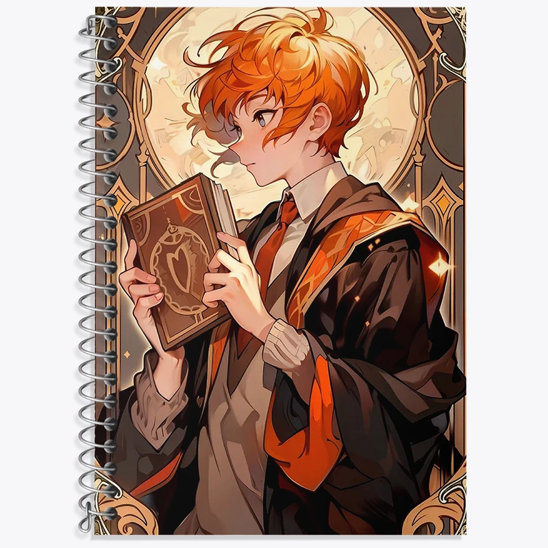 دفتر زبان 50 برگ خندالو مدل دو خط طرح ویزلی هری پاتر (Harry Potter) کد N2427