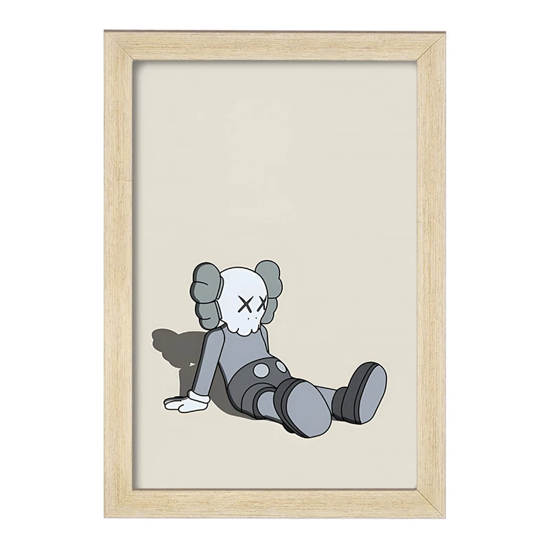 تابلو خندالو مدل عروسک کاز (kaws) کد F3994