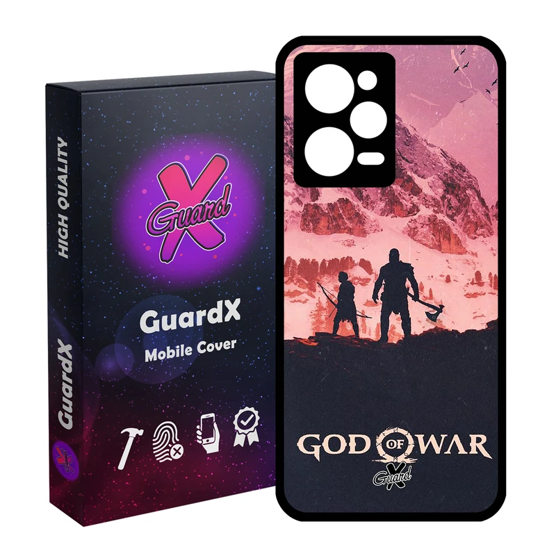 کاور گارد ایکس طرح God of War مدل Glass10075 مناسب برای گوشی موبایل شیائومی Redmi Note 12 Pro 5G/Poco X5 Pro 5G/Note 12 Pro Pro speed
