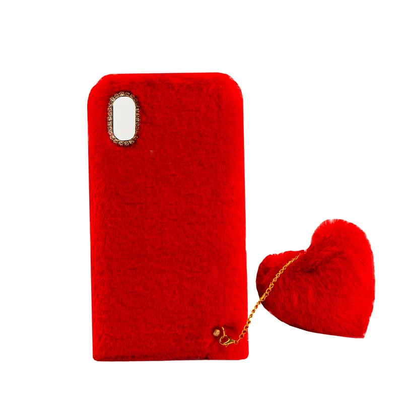 کاور طرح دخترانه مدل خزدار پشمالو مناسب برای گوشی موبایل شیائومی  Redmi 7A به همراه آویز