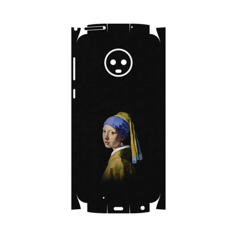 برچسب پوششی ماهوت مدل Girl with a Pearl Earring of Vermeer-FullSkin مناسب برای گوشی موبایل موتورولا Moto G6