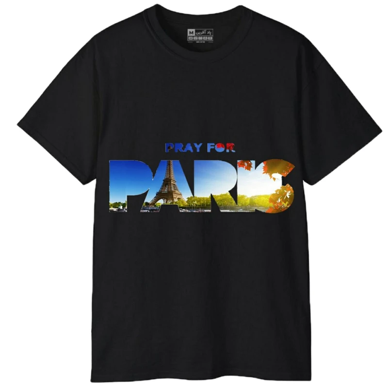 تی‌شرت آستین کوتاه مردانه پاد آفرین مدل برج ایفل پاریس فرانسه کد 1190