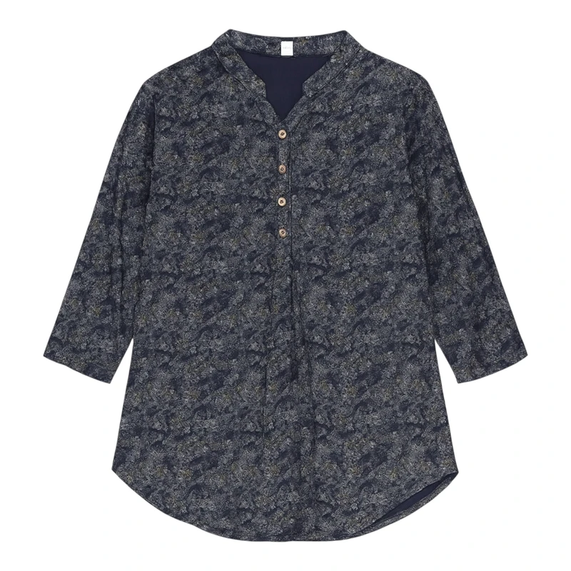 بلوز آستین سه ربع یقه هفت زنانه مدل 2268