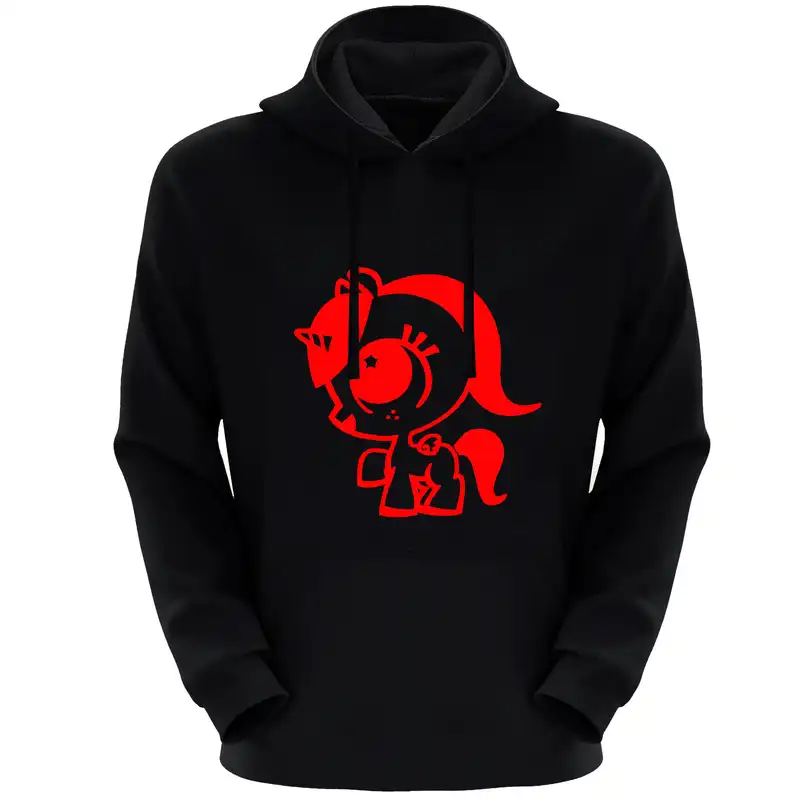 هودی زنانه طرح اسب تک شاخ E1583 رنگ مشکی