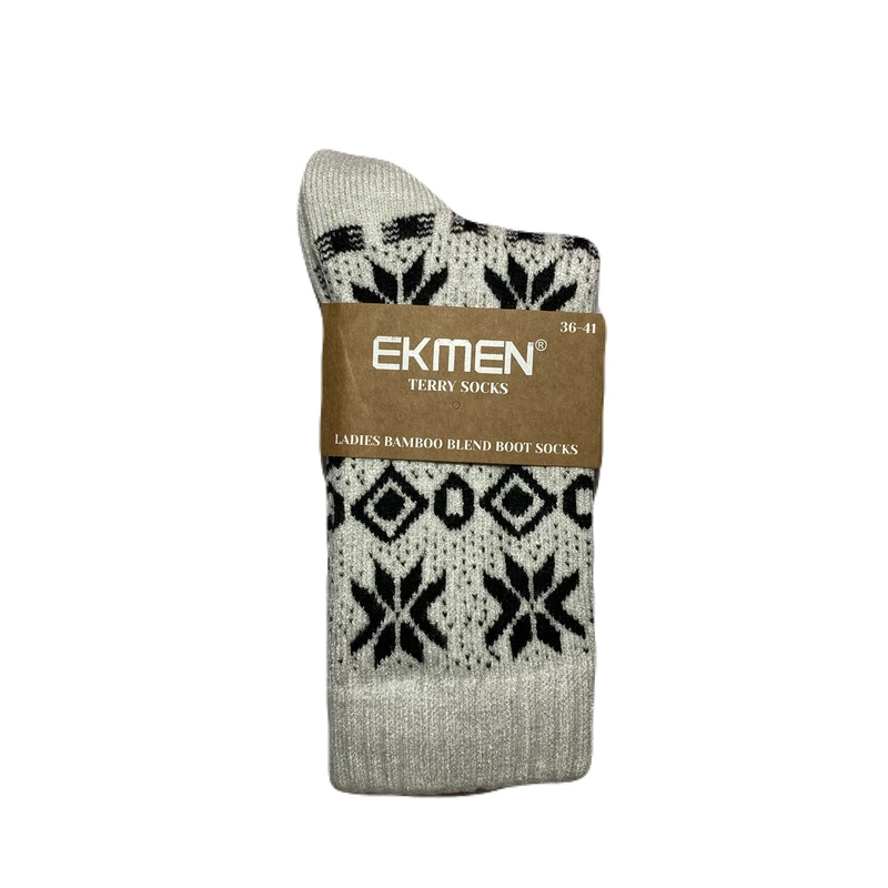 جوراب ساق بلند زنانه جوراب اکمن ترک مدل پشمی و حوله ای 