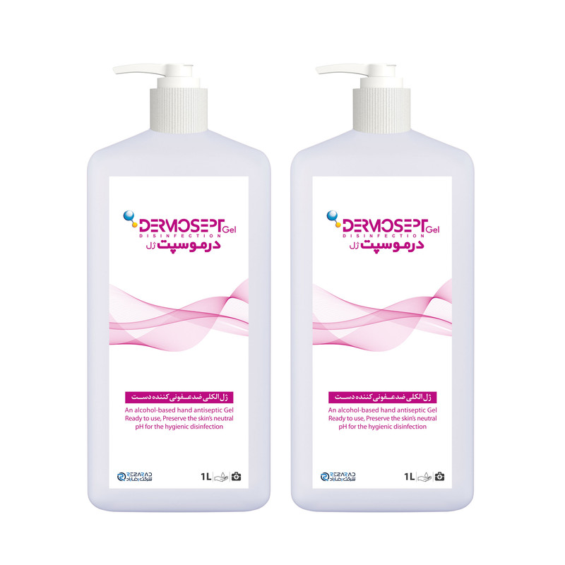 ژل ضد عفونی کننده شرکت رضاراد مدل Dermosept Gel حجم 1000 میلی لیتر بسته 2 عددی