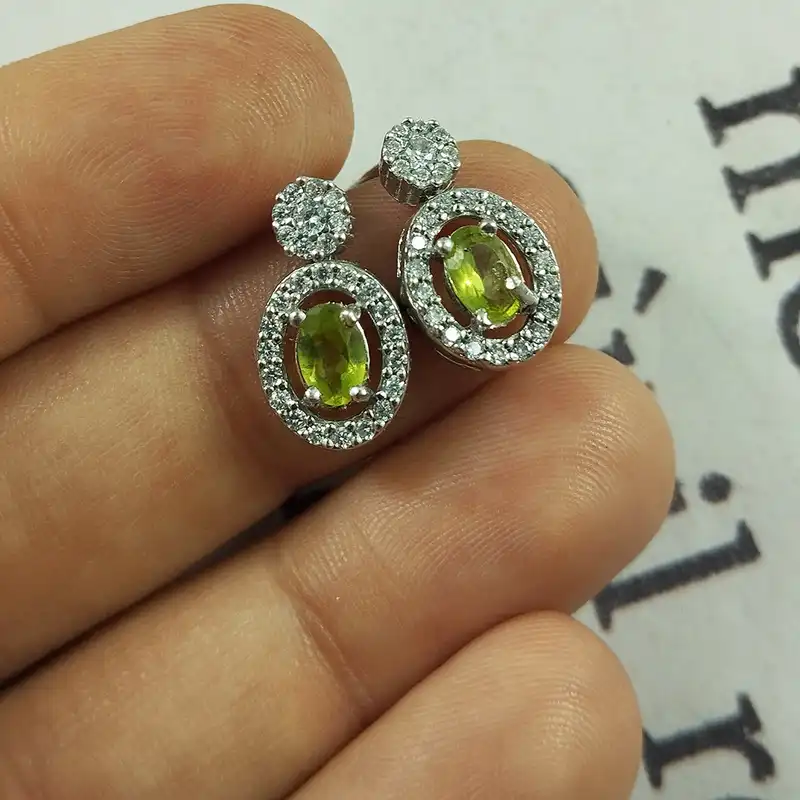 نیم ست نقره زنانه سلین کالا مدل زبرجد کد 40