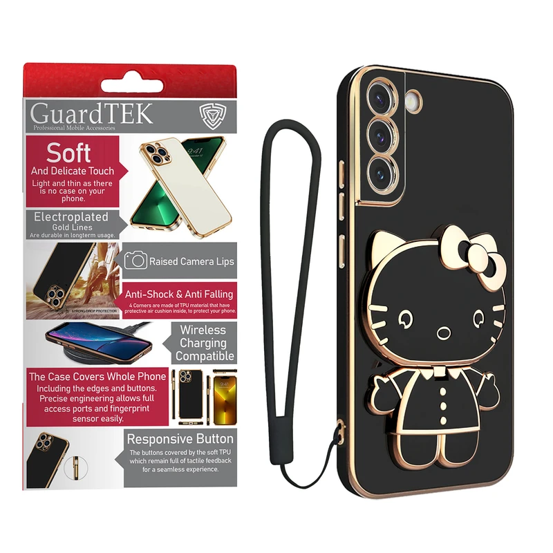 کاور گاردتک آساک مدل Kitty Strap مناسب برای گوشی موبایل  سامسونگ Galaxy S22 به همراه بند