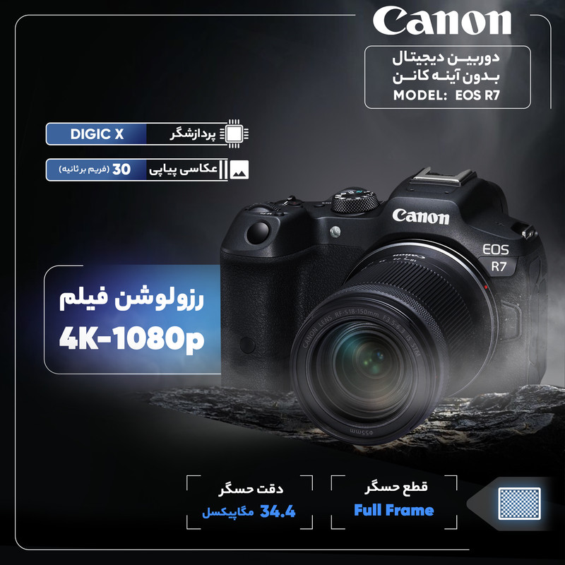 دوربین دیجیتال بدون آینه کانن مدل  EOS R7 Kit RF18-150mm IS STM