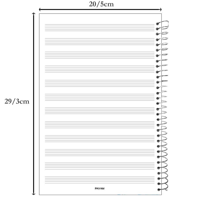 دفتر نت موسیقی 40 برگ پیام کد 400