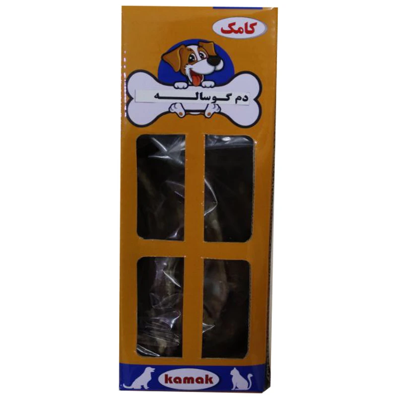 تشویقی سگ کامک مدل دم گوساله طعم گوشت گاو وزن 100 گرم