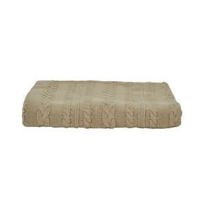 پتو مسافرتی یک نفره کاراجا هوم مدل Conner Bej Puskullu Throw Battaniye T.K سایز 170x130 سانتی‌متر