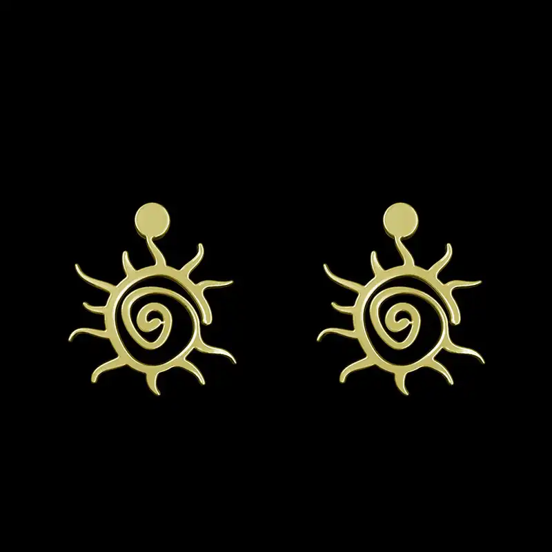 گوشواره طلا 18 عیار زنانه مدوپد مدل هندسی کد GA1-15035