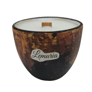 شمع لیوانی مدل لموریا قهوه 012