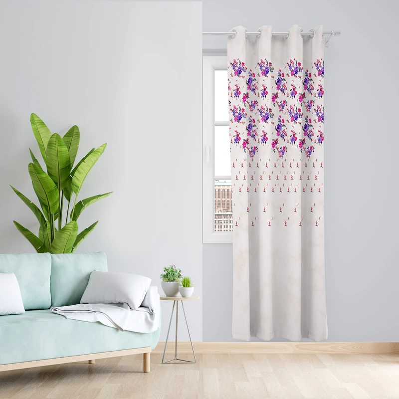 پرده طرح گل مدل مخمل پانچی کد 1871 z سایز 140x200 سانتی متر