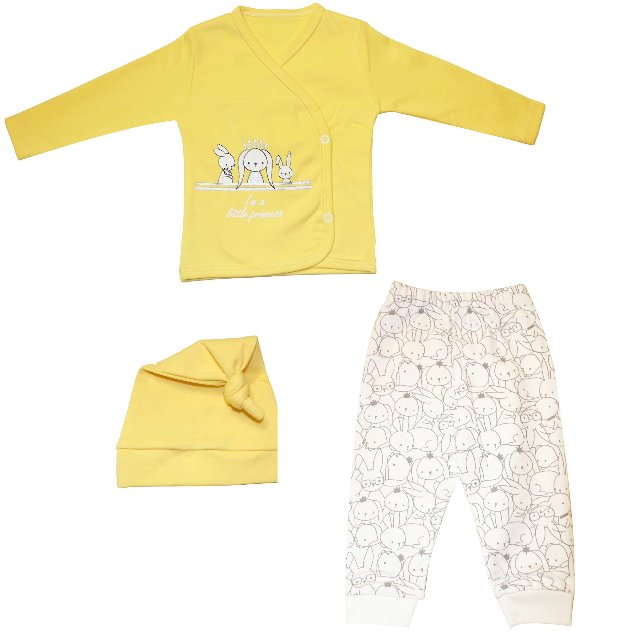 نقد و بررسی ست 3 تکه لباس نوزادی دخترانه مدل خرگوش رنگ زرد توسط خریداران