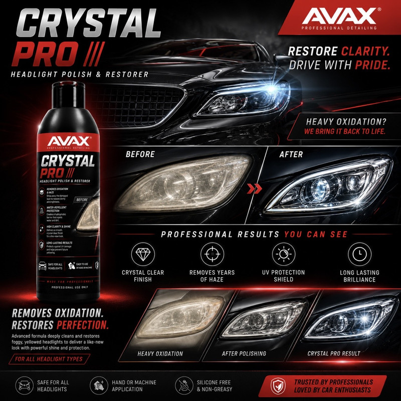 پولیش و احیاکننده چراغ خودرو اواکس مدل Crystal-Pro حجم 250 میلی‌لیتر