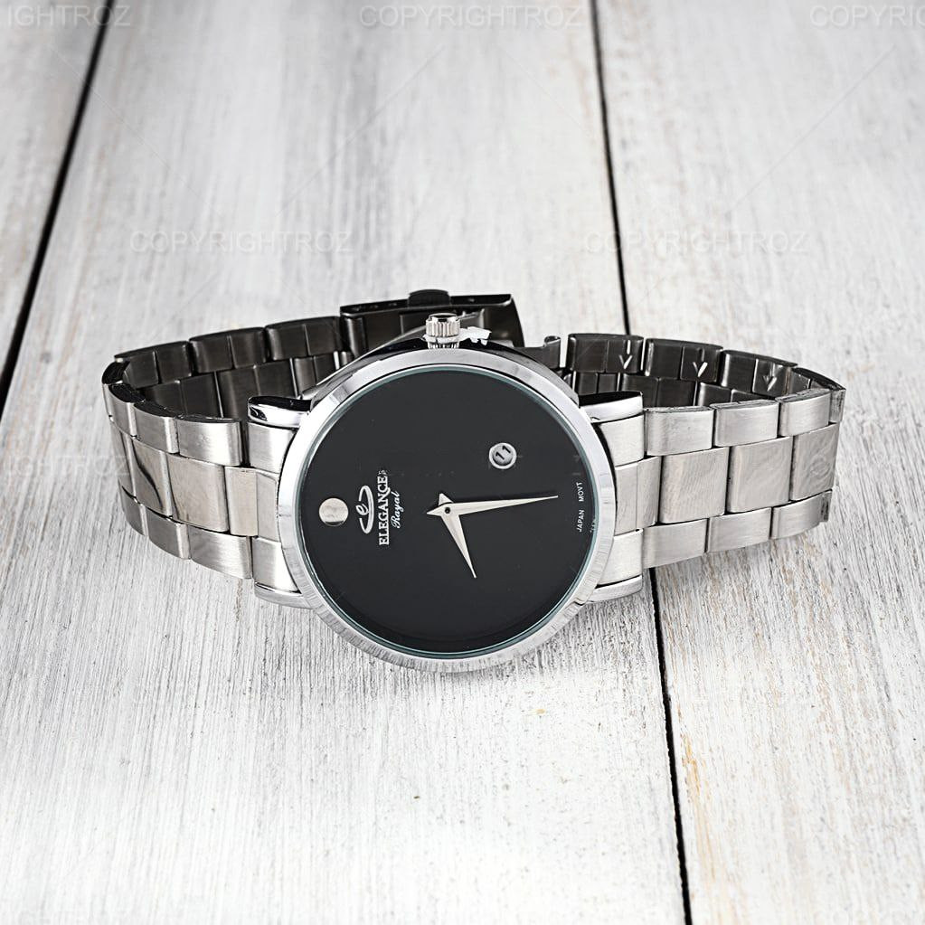 ساعت مچی عقربه‌ای مردانه الگانس مدل صفحه ساده نگینی 03