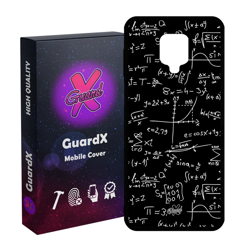 کاور گارد ایکس طرح ریاضی مدل Glass10528 مناسب برای گوشی موبایل شیائومی Redmi Note9 Pro/Note 9 Pro Max/Redmi Note 9S/MI Poco M2 Pro