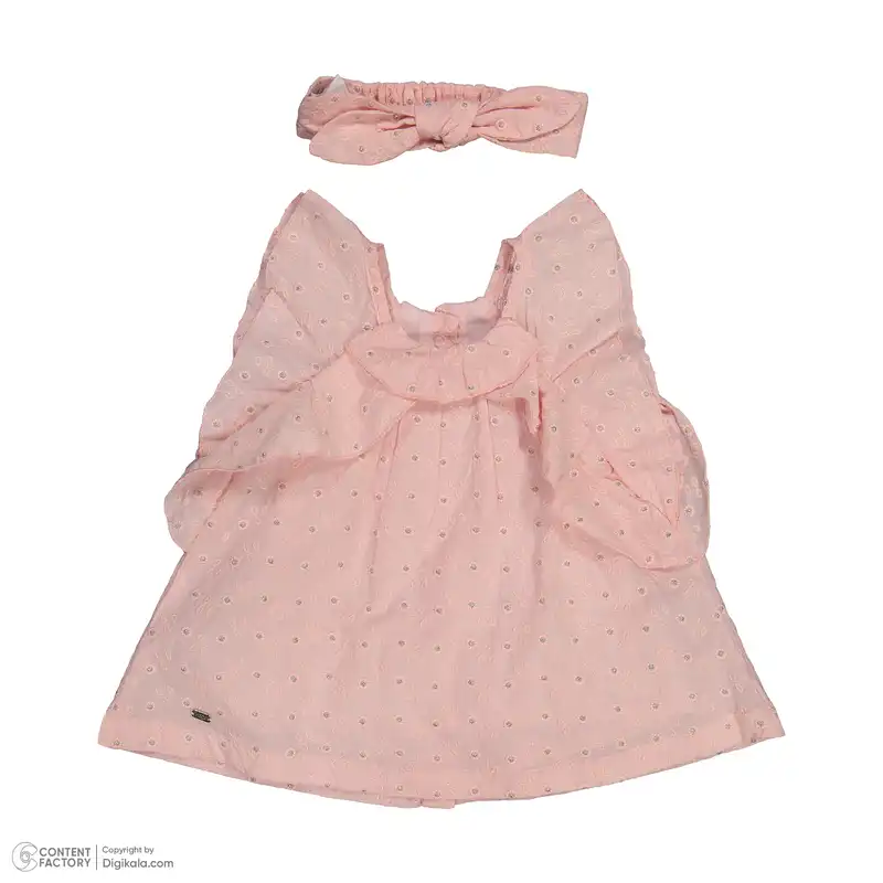 ست پیراهن و هدبند نوزادی ایندیگو مدل 13124