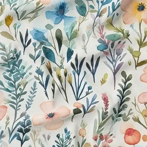 پارچه ملحفه پارچه باما مدل مخمل طرح گل و برگ کد 5012235