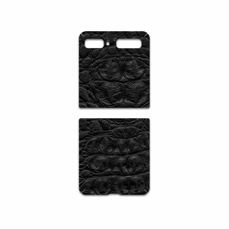 برچسب پوششی ماهوت مدل Black-Crocodile-Leather مناسب برای گوشی موبایل سامسونگ Galaxy Z Flip